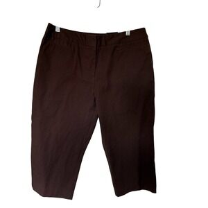George Womens Stretch Crop Pants Brown Coffee House Size 12 NWT GL388-CR205